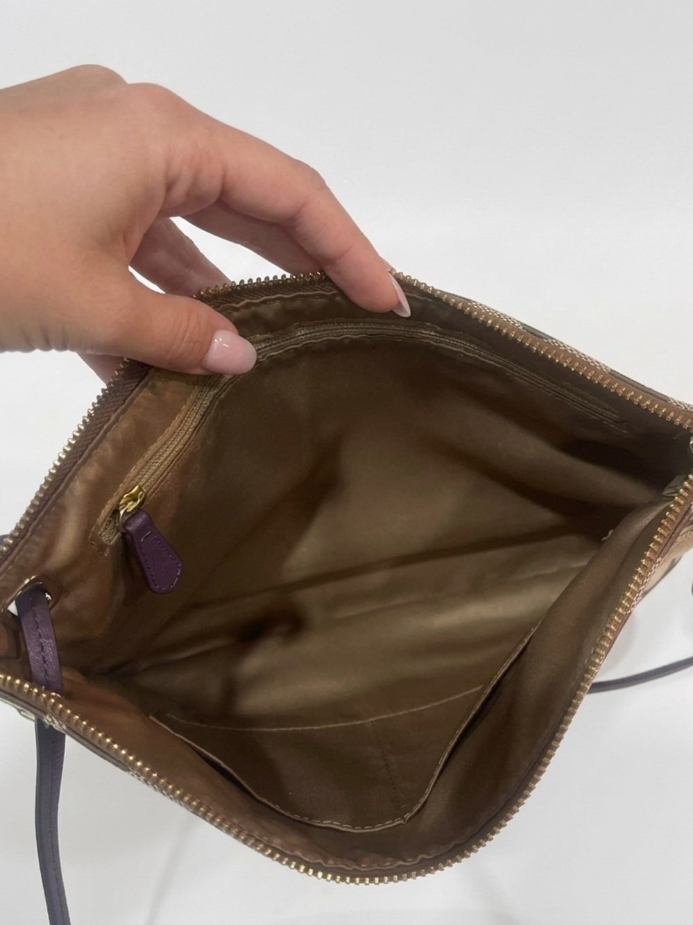 Coach Madison Slim File Bag — Signature Canvas & Purple Leather - Picture 8 of 8
